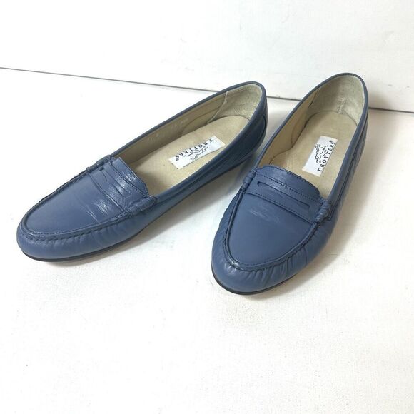 Trotters Flats Womens 11 N Blue Faux Leather Penny Loafer Comfort Casual Slip On - Picture 2 of 11